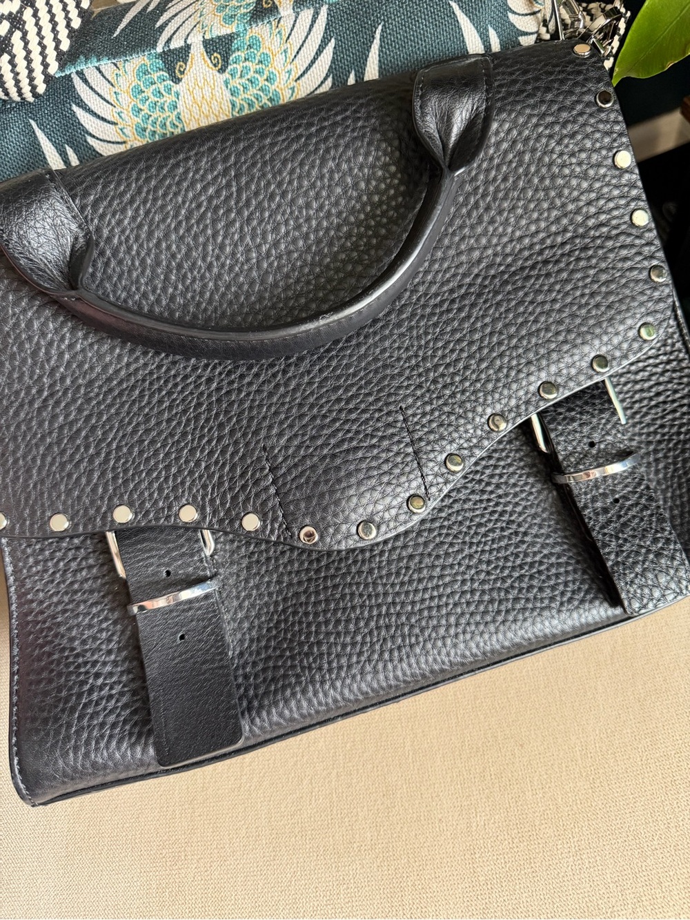 Rebecca Minkoff Pebbled Leather Biker Doctor Bag - Picture 3 of 10